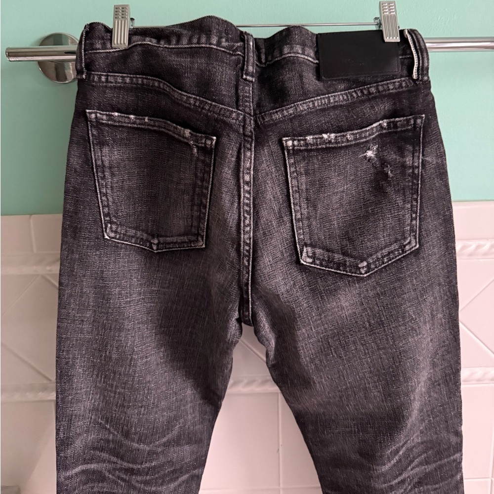 Moussy Vintage Black Distressed Raw Hem Jeans